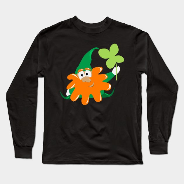 Lucky Gnome Funny St Patrick's Day Long Sleeve T-Shirt by Xeire